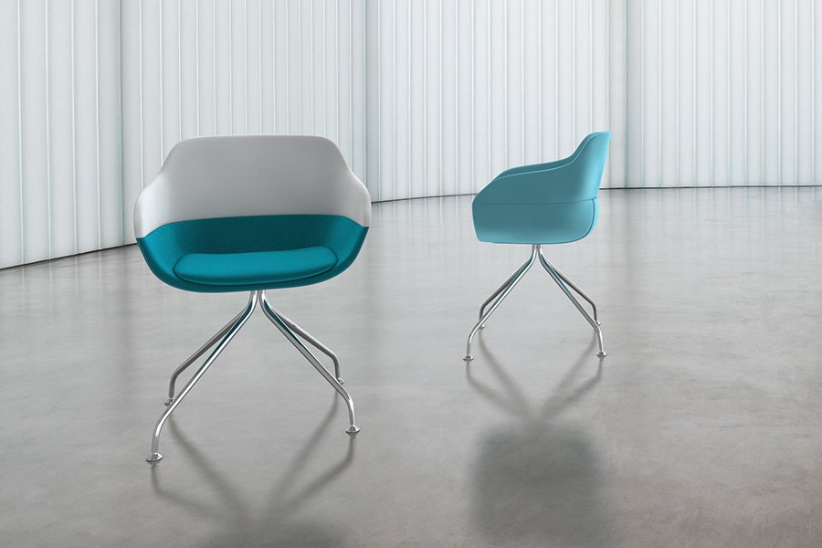 Brunner - Crona|Blau-Weiße Sessel